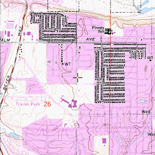 Topographic Map of Howard Pence Elementary School, CA