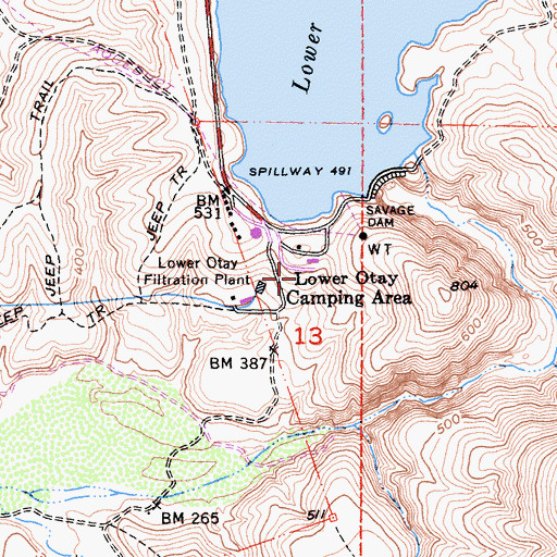 Topographic Map of Otay Lake County Park, CA