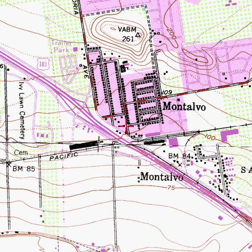 Topographic Map of East Ventura Foursquare Church, CA