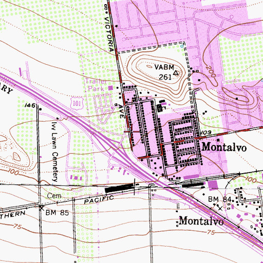 Topographic Map of New Life Fellowship Church, CA