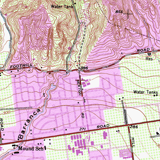 Topographic Map of Poinsettia Elementary School, CA