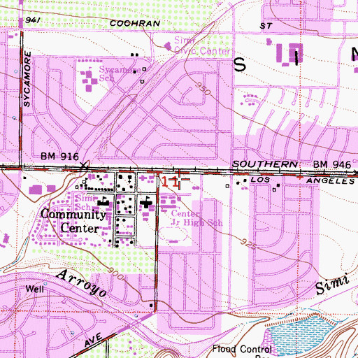 Topographic Map of Centerpoint Plaza Shopping Center, CA