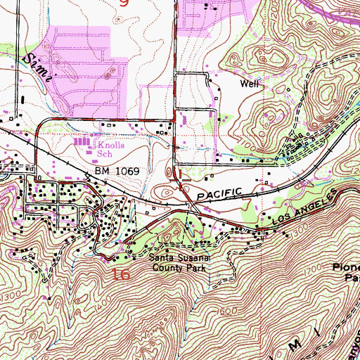 Topographic Map of Handicapped Childrens School, CA