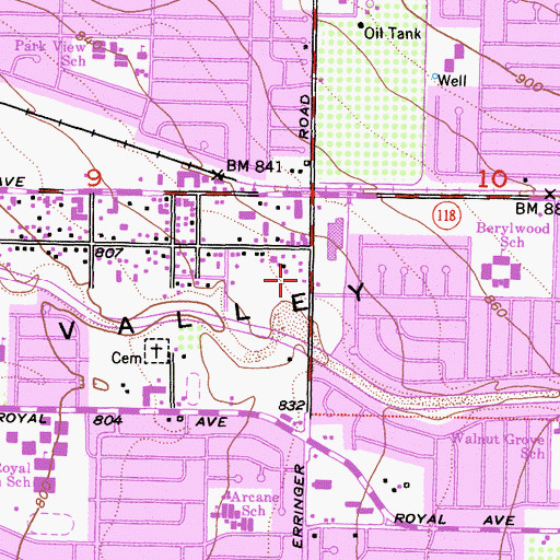 Topographic Map of Simi Valley Hospital Behavioral Health Center, CA