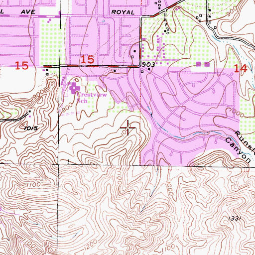 Topographic Map of Sycamore Park, CA