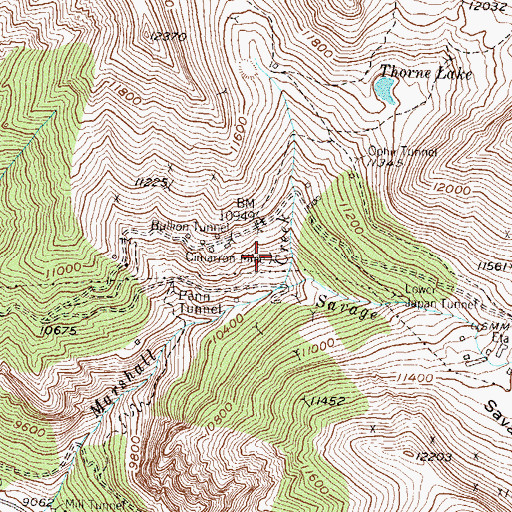 Topographic Map of Cimmaron Mine, CO