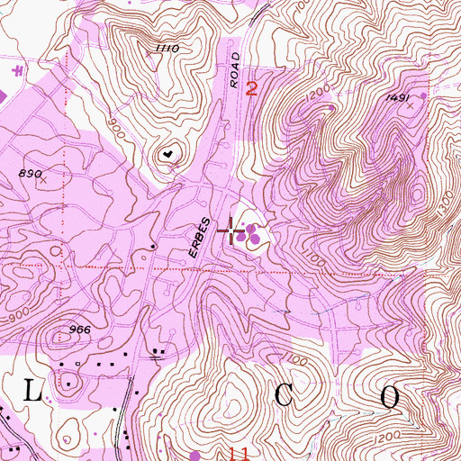 Topographic Map of Meadows Elementary School, CA