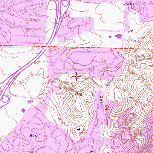 Topographic Map of Old Meadows Park, CA