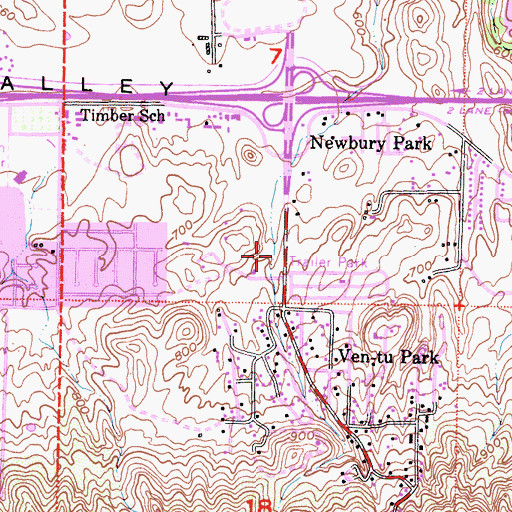 Topographic Map of Ventu Park, CA