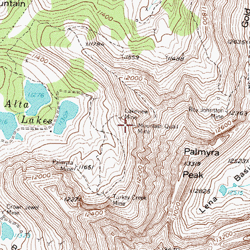 Topographic Map of Mountain Quail Mine, CO