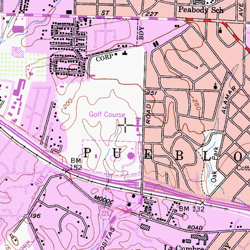 Topographic Map of Adams Elementary School, CA