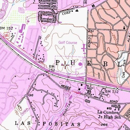 Topographic Map of Earl Warren Show Grounds, CA