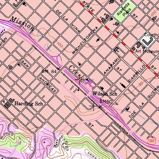 Topographic Map of Holy Resurrection Orthodox Church, CA
