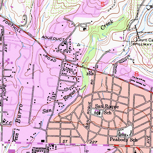 Topographic Map of Stevens Park, CA