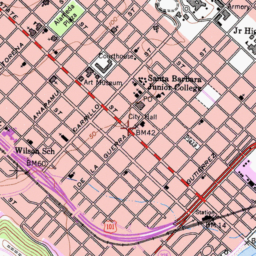 Topographic Map of City Hall Plaza, CA