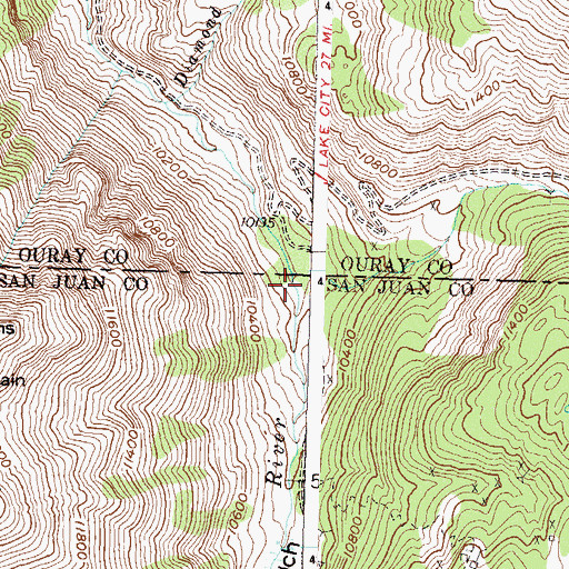Topographic Map of Poughkeepsie Gulch, CO