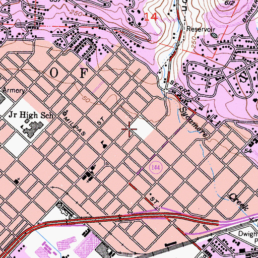 Topographic Map of Franklin Park, CA