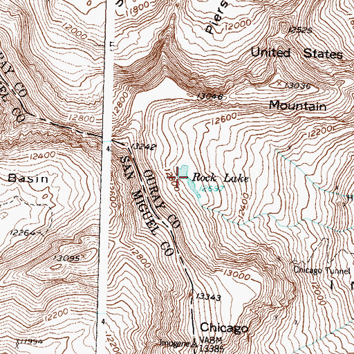 Topographic Map of Rock Lake, CO