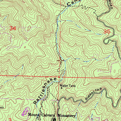 Topographic Map of Rattlesnake Canyon Park, CA