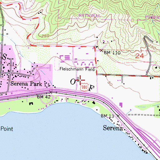 Topographic Map of Santa Barbara Polo Grounds, CA