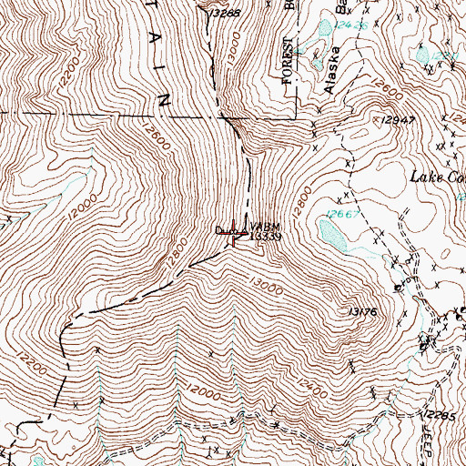 Topographic Map of Brown Mountain, CO