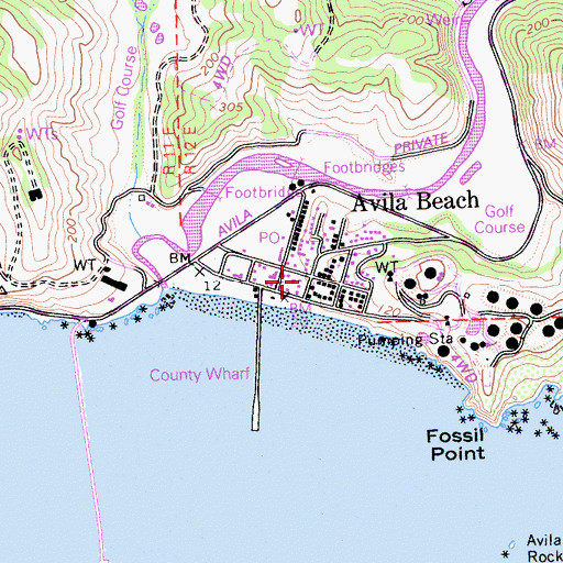 Topographic Map of Avila Beach Maritime Museum, CA