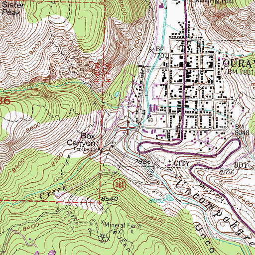 Topographic Map of Canyon Creek, CO