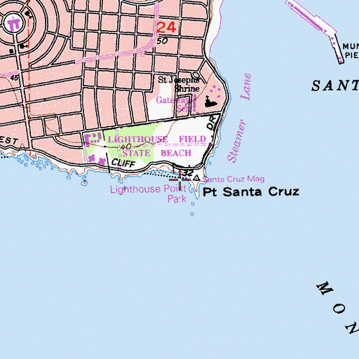 Topographic Map of Lighthouse Point Park, CA