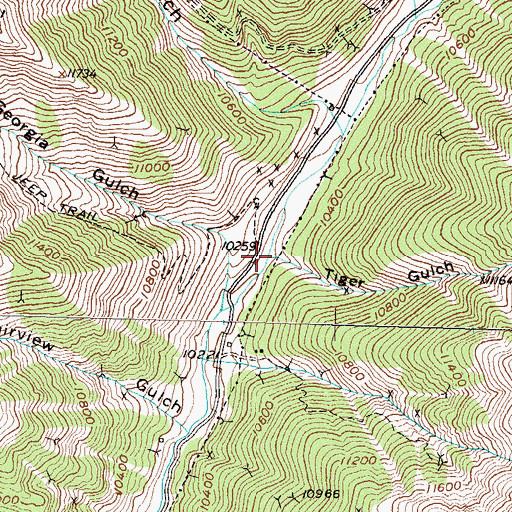 Topographic Map of Tiger Gulch, CO