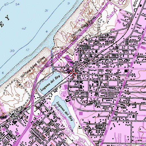 Topographic Map of Sand City City Hall, CA