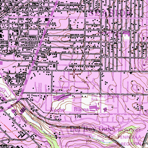 Topographic Map of Seaside Assembly of God Church, CA