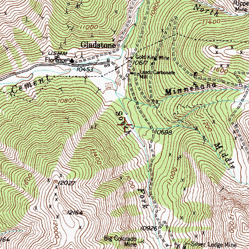 Topographic Map of Middle Fork Cement Creek, CO