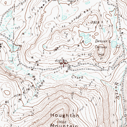 Topographic Map of London Mine, CO