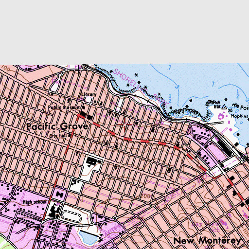 Topographic Map of Saint James Episcopal Church, CA