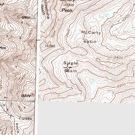 Topographic Map of Slagle Basin, CO