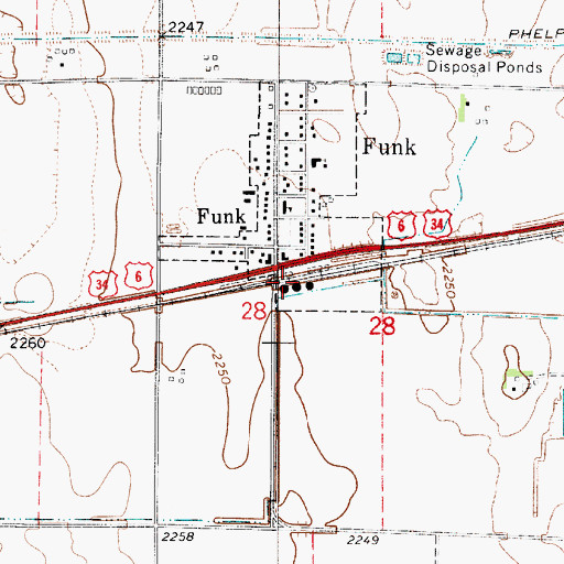 Topographic Map of Funk Public School, NE