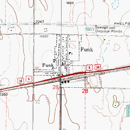 Topographic Map of Midland Co-op Elevator, NE