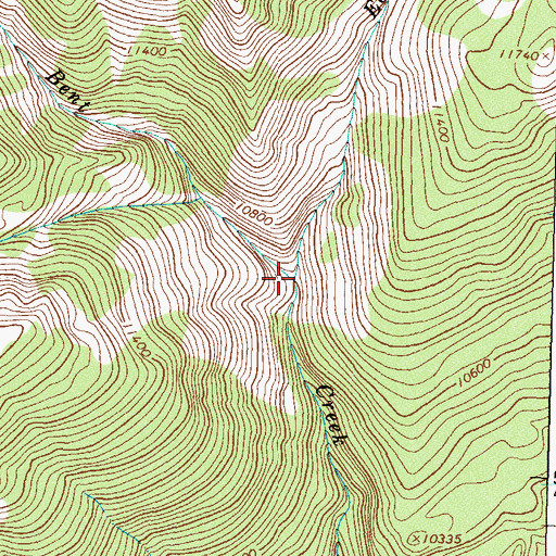 Topographic Map of East Fork Bent Creek, CO