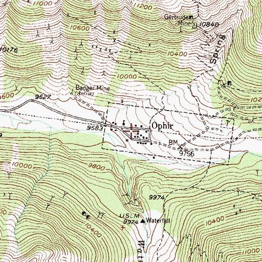 Topographic Map of Ophir, CO