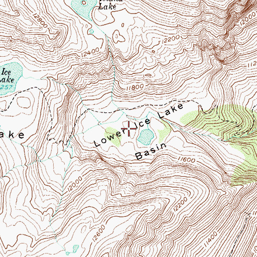 Topographic Map of Lower Ice Lake Basin, CO