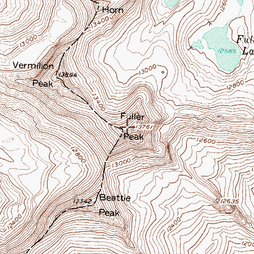 Topographic Map of Fuller Peak, CO