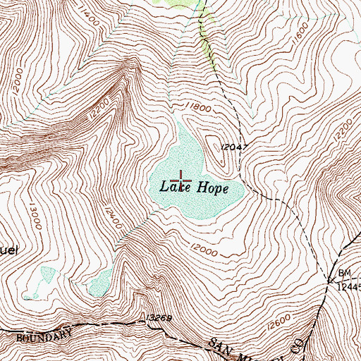 Topographic Map of Lake Hope, CO