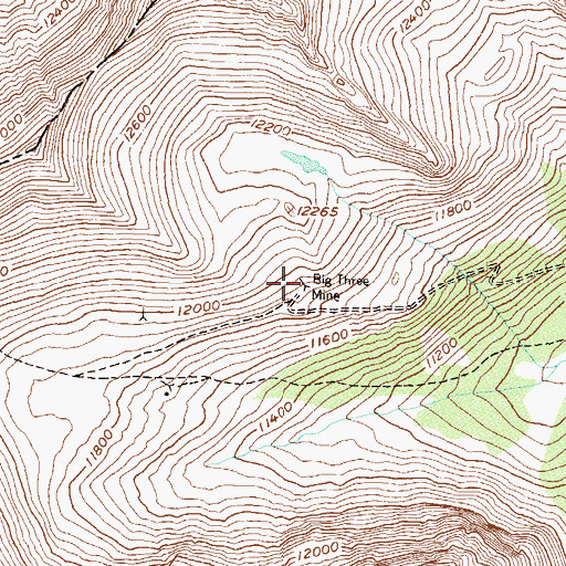Topographic Map of Big Three Mine, CO