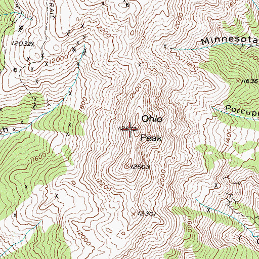 Topographic Map of Ohio Peak, CO