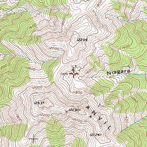 Topographic Map of Irene Mine, CO