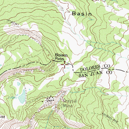 Topographic Map of Bolam Pass, CO