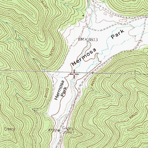 Topographic Map of East Fork Hermosa Creek, CO
