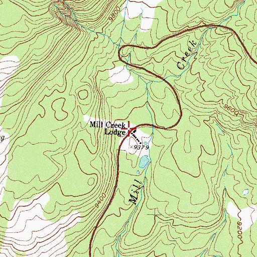Topographic Map of Mill Creek Lodge, CO