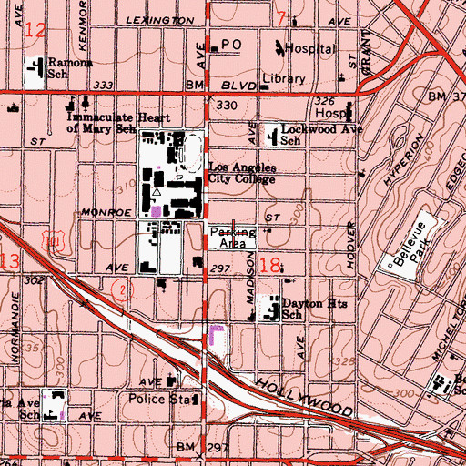 Topographic Map of Harris Hall (historical), CA