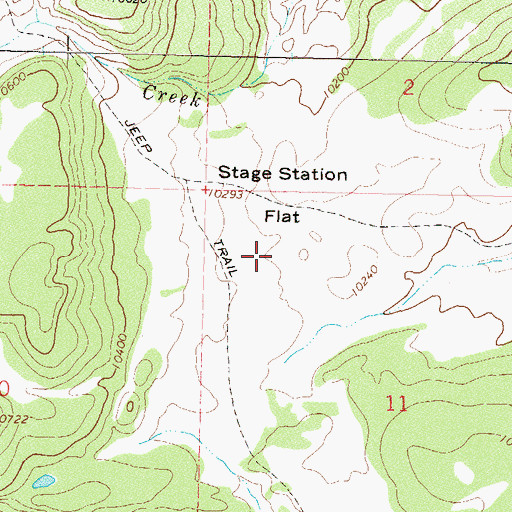 Topographic Map of Stage Station Flat, CO